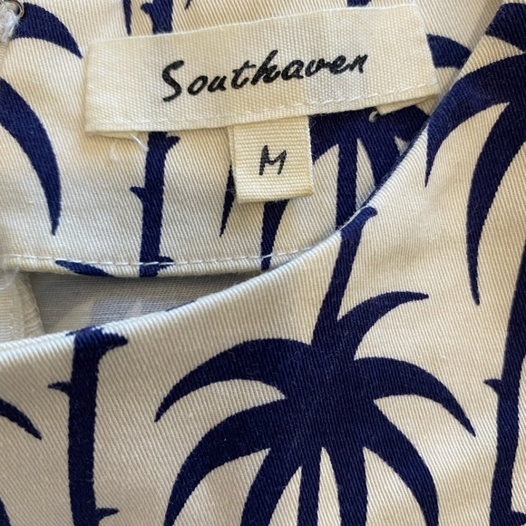 Crop top in woven fabric with palm tree print - Picture 3 of 3